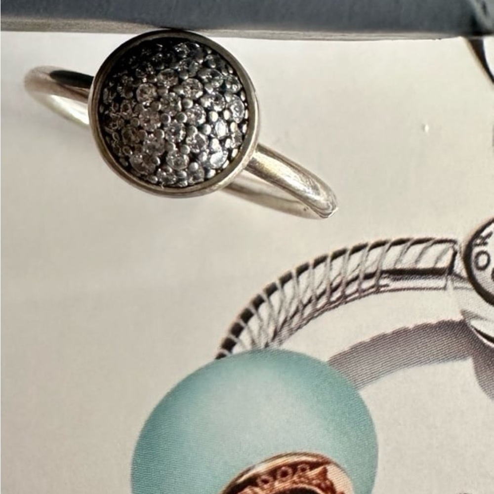 PANDORA COSMIC STARS DROP RING NEW 54 - Picture 3 of 6